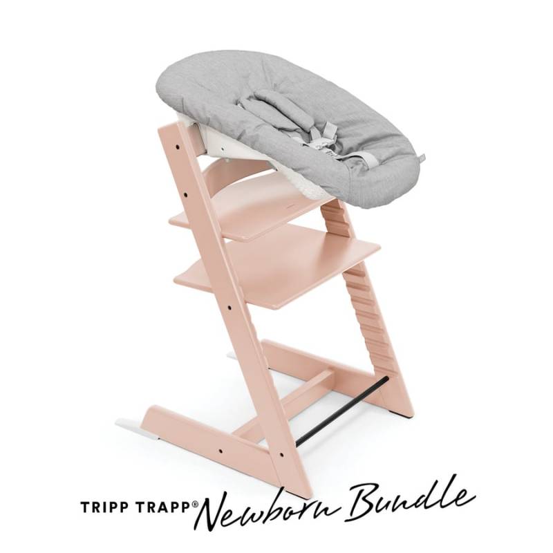 STOKKE® Tripp Trapp® Hochstuhl Buche Serene Pink inkl. Newborn Set™ Grey von Stokke