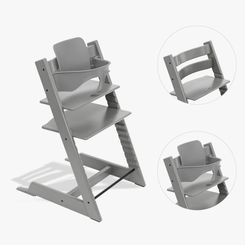 STOKKE® Tripp Trapp® Hochstuhl Buche Storm Grey inkl. Baby Set V2 Storm Grey von Stokke