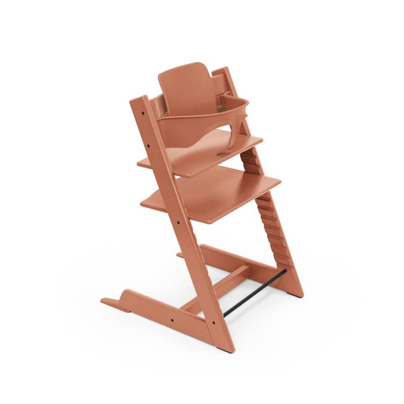 STOKKE® Tripp Trapp® Hochstuhl Buche Terracotta inkl. Baby Set V2 Terracotta von Stokke