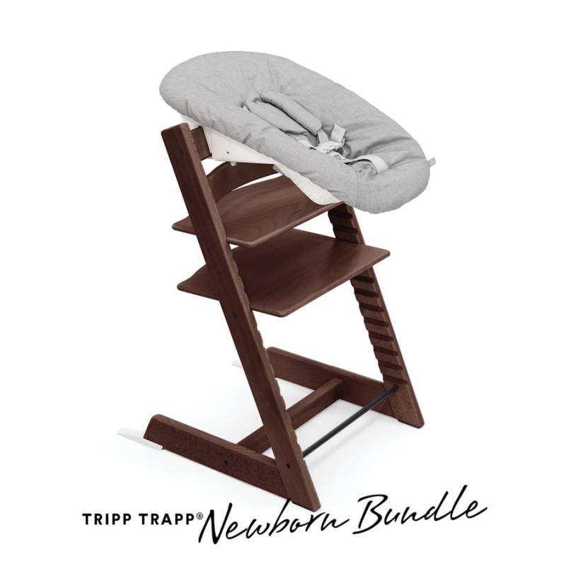 STOKKE® Tripp Trapp® Hochstuhl Buche walnussbraun inkl. Newborn Set™ Grey von Stokke