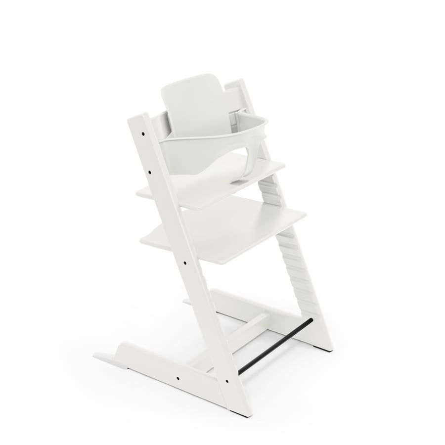 STOKKE® Tripp Trapp® Hochstuhl Buche weiß inkl. Baby Set V2 weiß von Stokke
