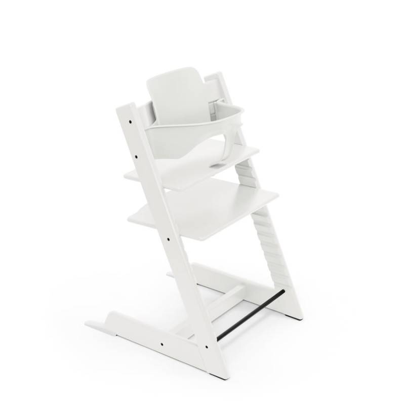 STOKKE® Tripp Trapp® Hochstuhl Buche weiß inkl. Baby Set V2 weiß von Stokke