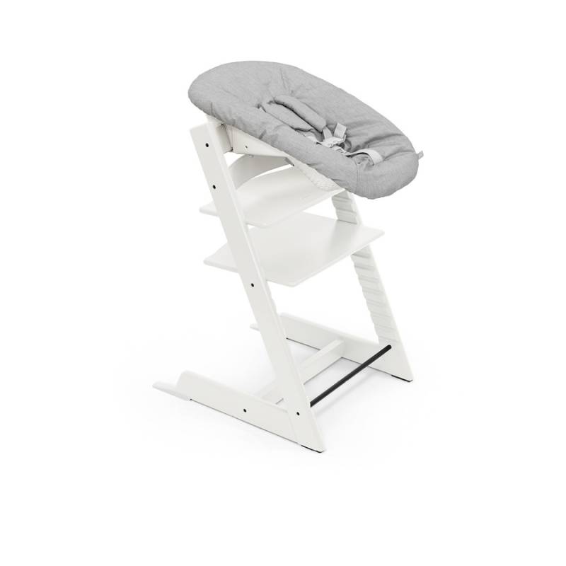 STOKKE® Tripp Trapp® Hochstuhl Buche weiß inkl. Newborn Set™ Grey von Stokke