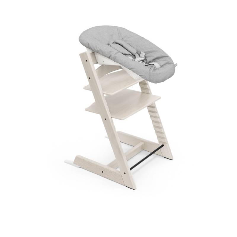 STOKKE® Tripp Trapp® Hochstuhl Buche Whitewash inkl. Newborn Set™ Grey von Stokke