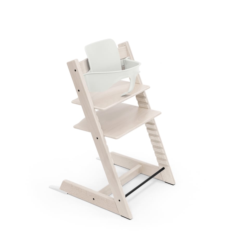 STOKKE® Tripp Trapp® Hochstuhl Buche whitewash inkl. Baby Set V2 weiß von Stokke