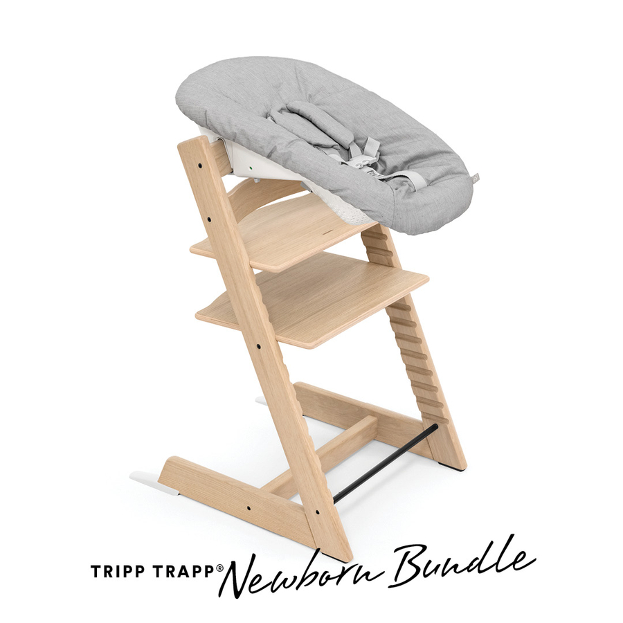 STOKKE® Tripp Trapp® Hochstuhl Oak natur inkl. Newborn Set™ Grey von Stokke