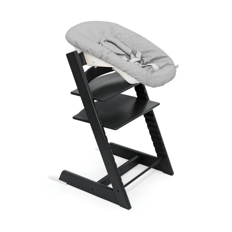 STOKKE® Tripp Trapp® Hochstuhl Oak schwarz inkl. Newborn Set™ Grey von Stokke