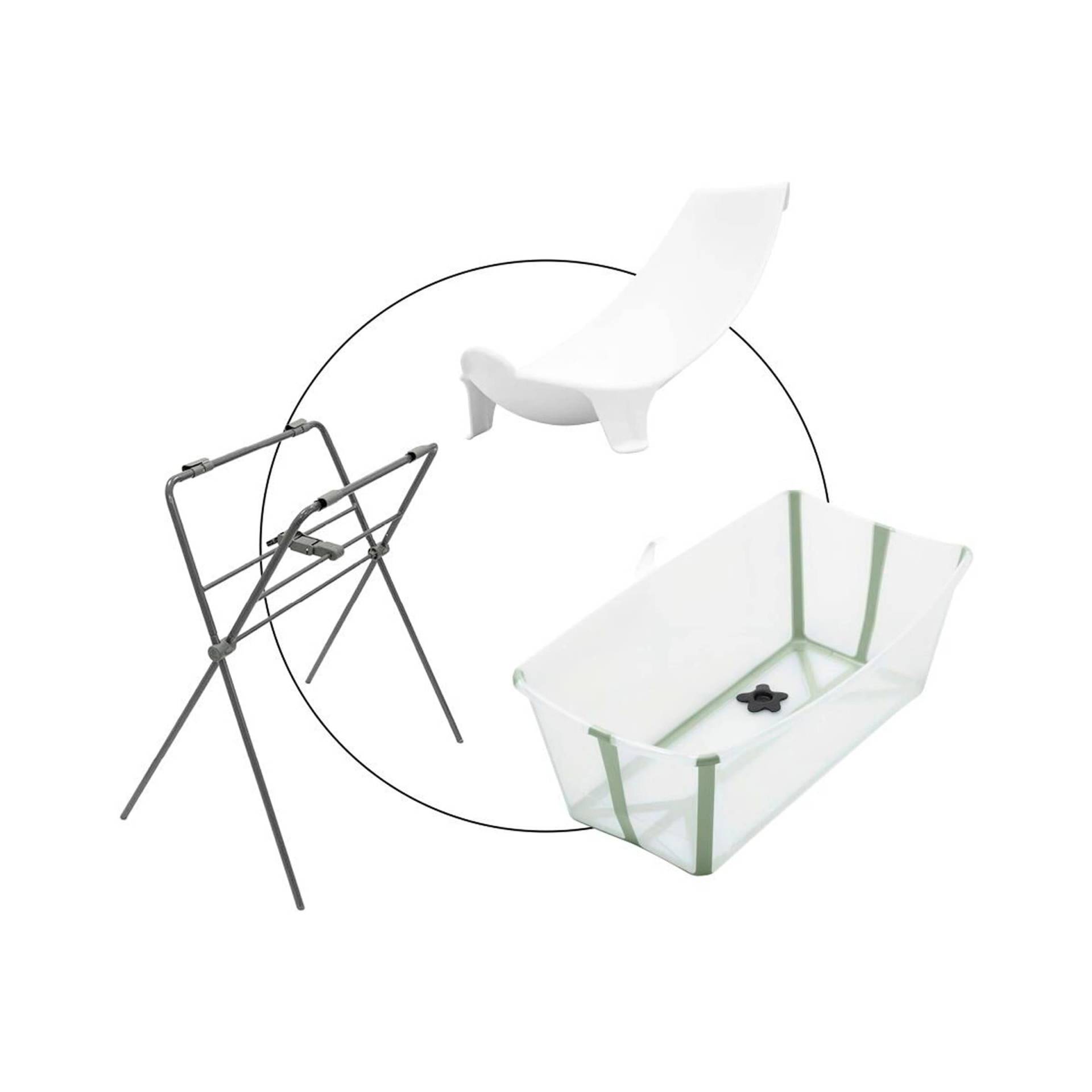 Stokke® Flexibath Badewanne inkl. Badewannensitz Newborn Support und Badewannenständer von Stokke