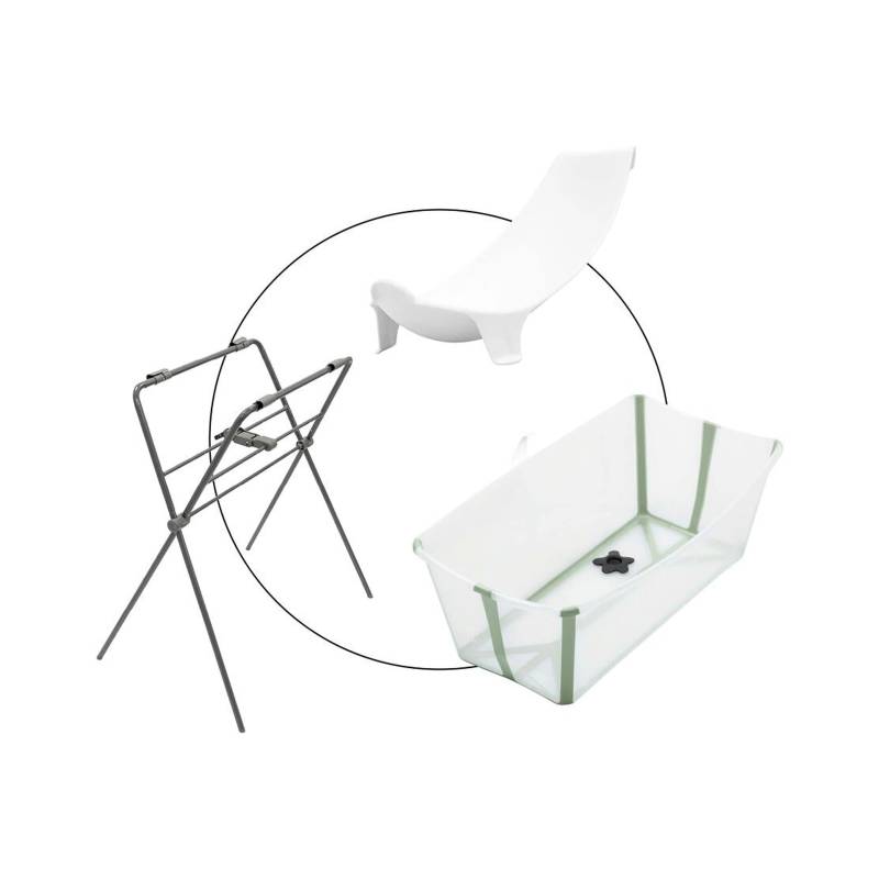 Stokke® Flexibath Badewanne inkl. Badewannensitz Newborn Support und Badewannenständer von Stokke