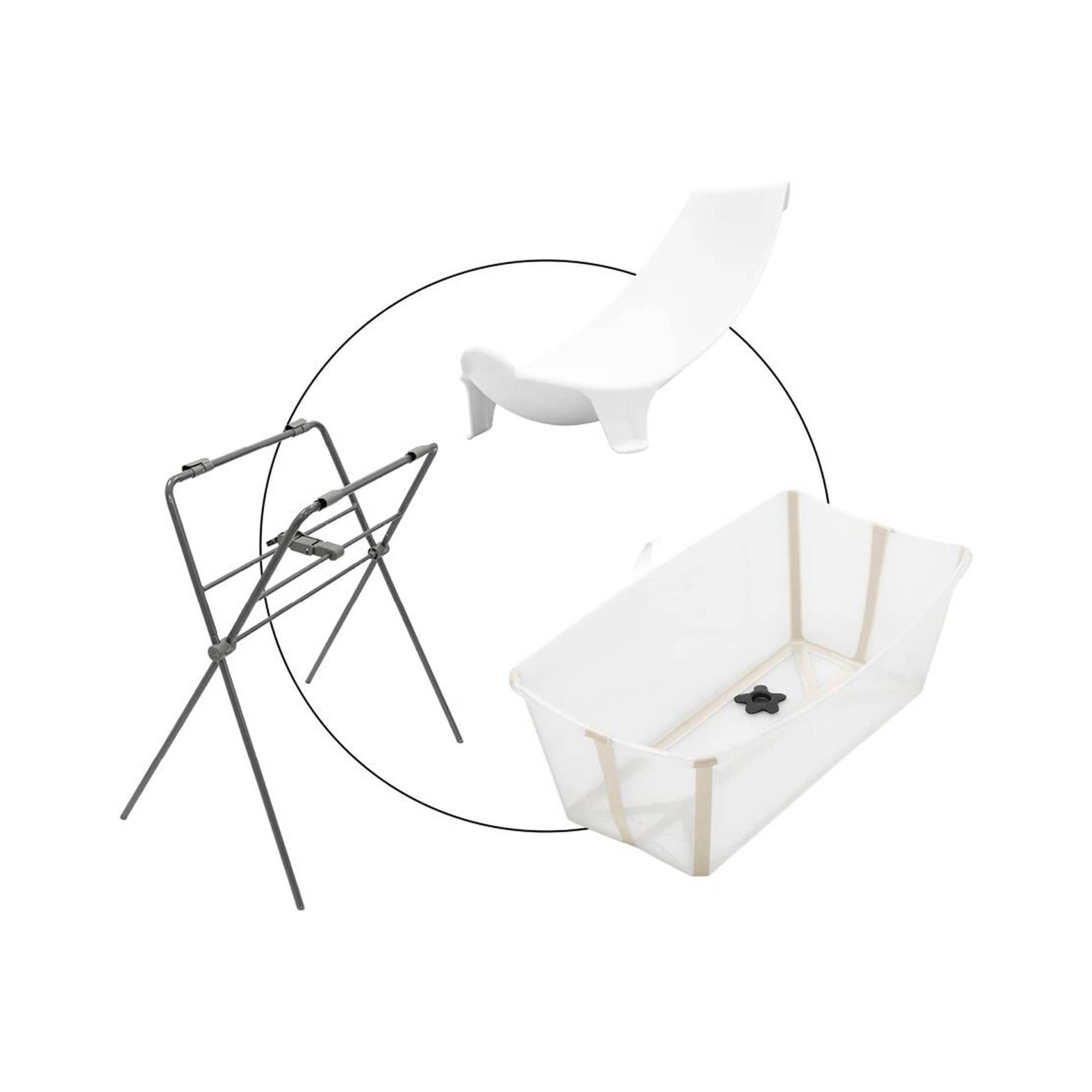 Stokke® Flexibath Badewanne inkl. Badewannensitz Newborn Support und Badewannenständer von Stokke