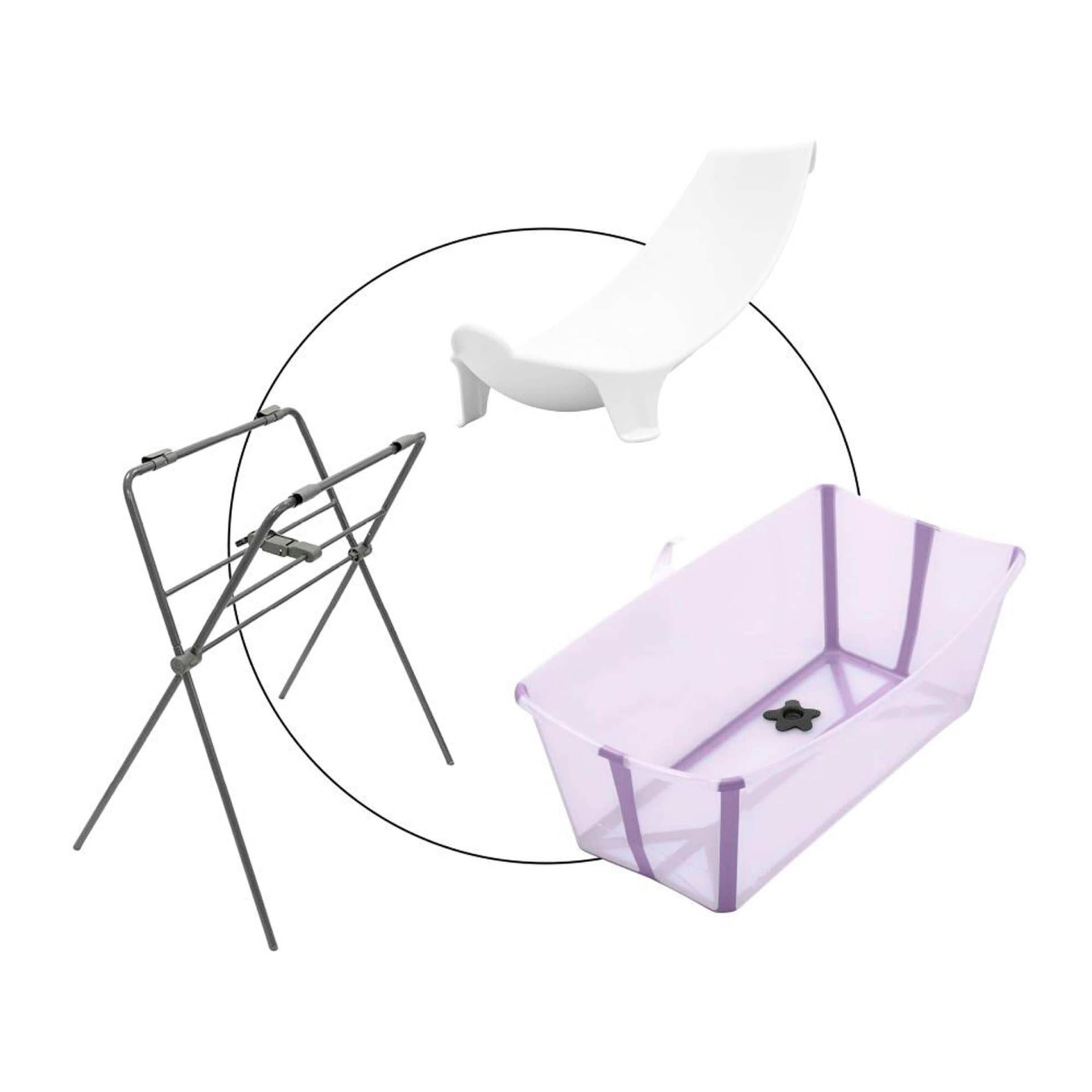 Stokke® Flexibath Badewanne inkl. Badewannensitz Newborn Support und Badewannenständer von Stokke