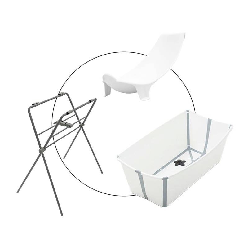 Stokke® Flexibath Badewanne inkl. Badewannensitz Newborn Support und Badewannenständer von Stokke
