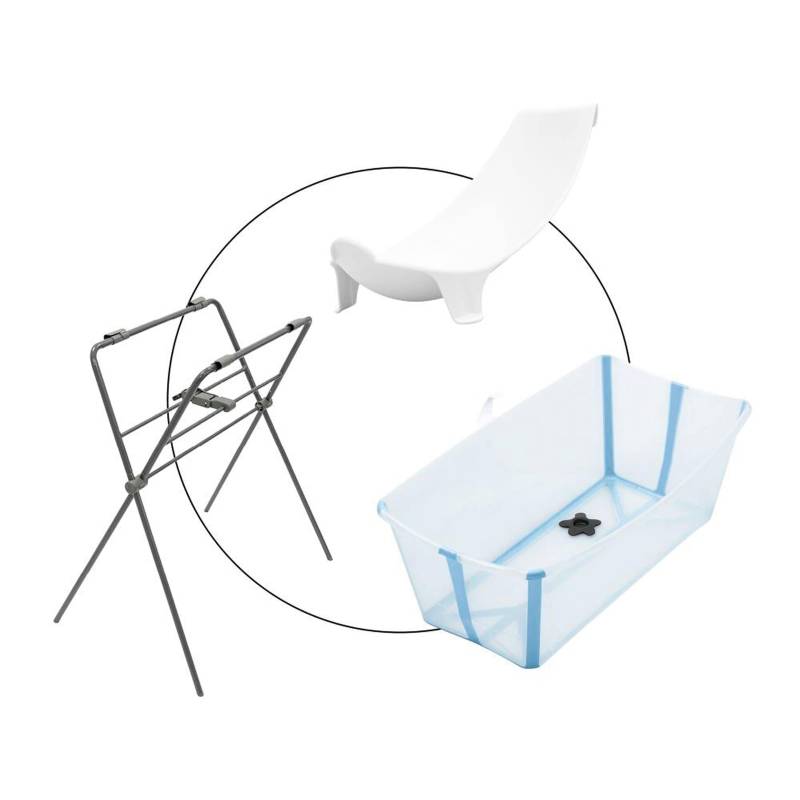 Stokke® Flexibath Badewanne inkl. Badewannensitz Newborn Support und Badewannenständer von Stokke