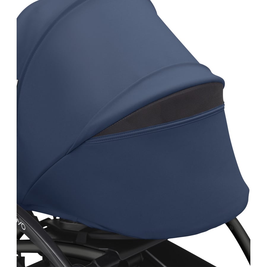 Stokke® Kinderwagen YOYO³ Gestell black inkl. 0+ Neugeborenenaufsatz Air France Blue von Stokke
