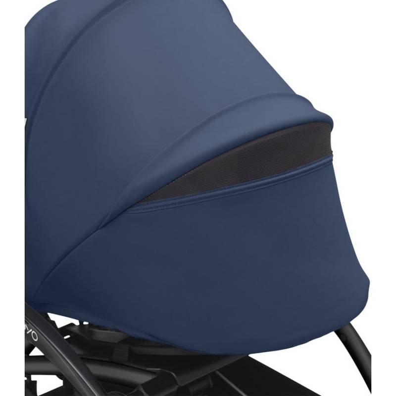 Stokke® Kinderwagen YOYO³ Gestell black inkl. 0+ Neugeborenenaufsatz Air France Blue von Stokke