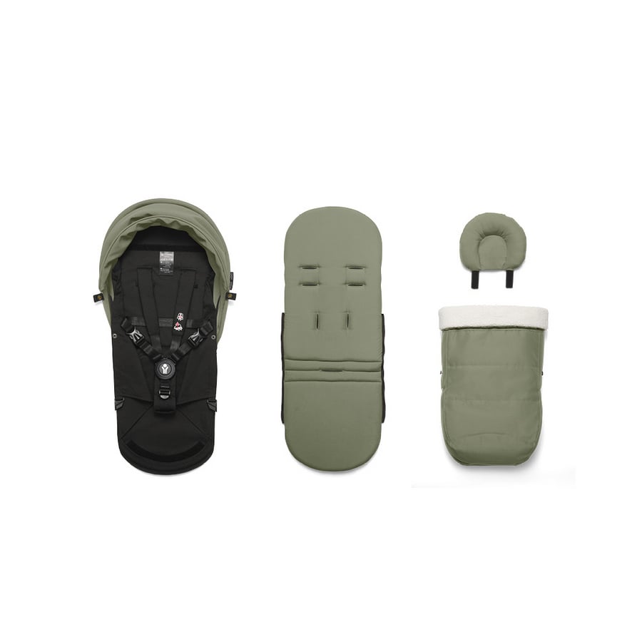 Stokke® Kinderwagen YOYO³ Gestell white inkl. 0+ Neugeborenenaufsatz Olive von Stokke