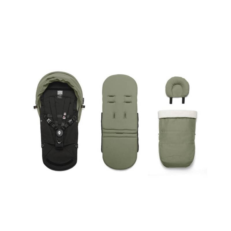 Stokke® Kinderwagen YOYO³ Gestell white inkl. 0+ Neugeborenenaufsatz Olive von Stokke
