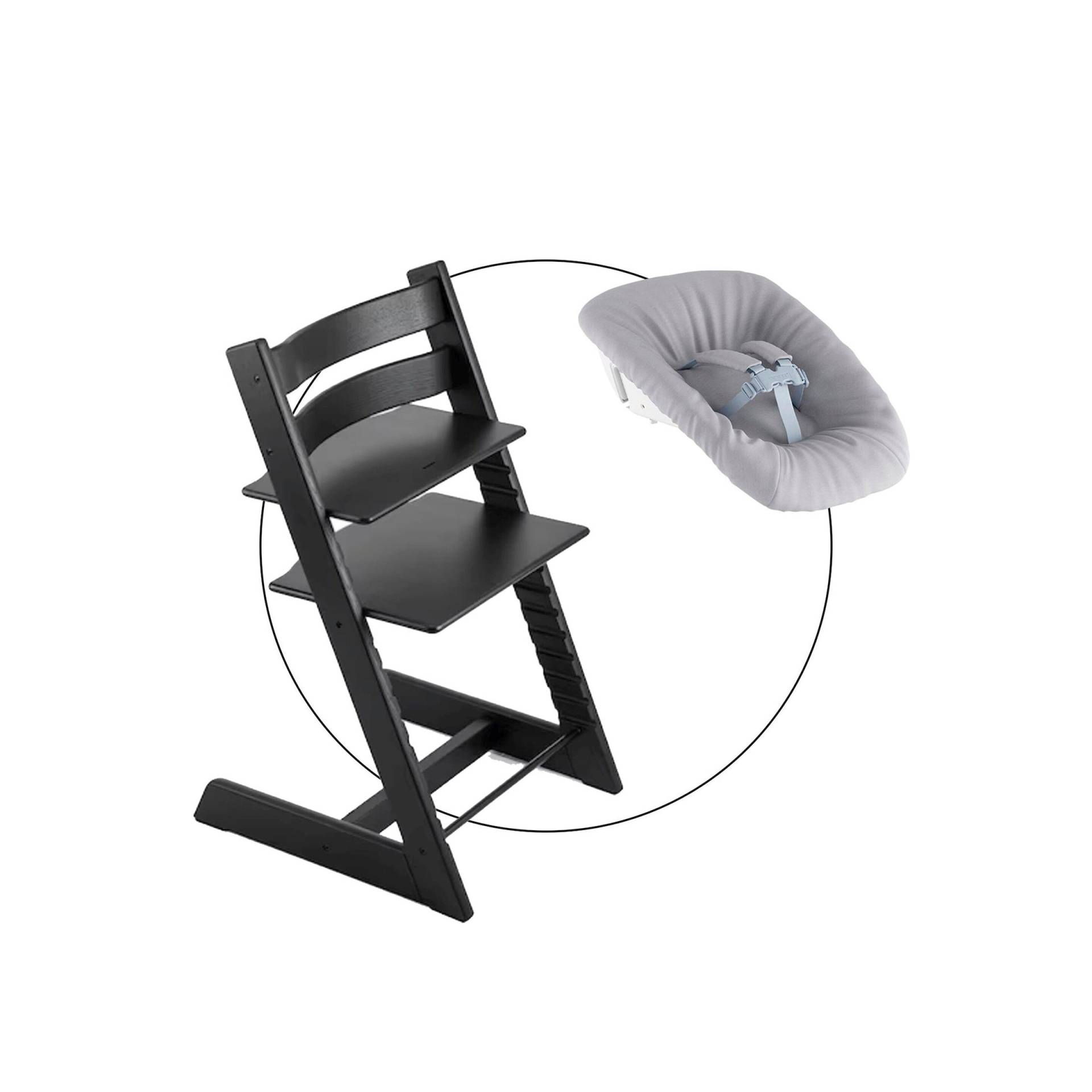 Stokke® Tripp Trapp® Bundle Treppenhochstuhl Eiche inkl. Newbornset Light Grey von Stokke