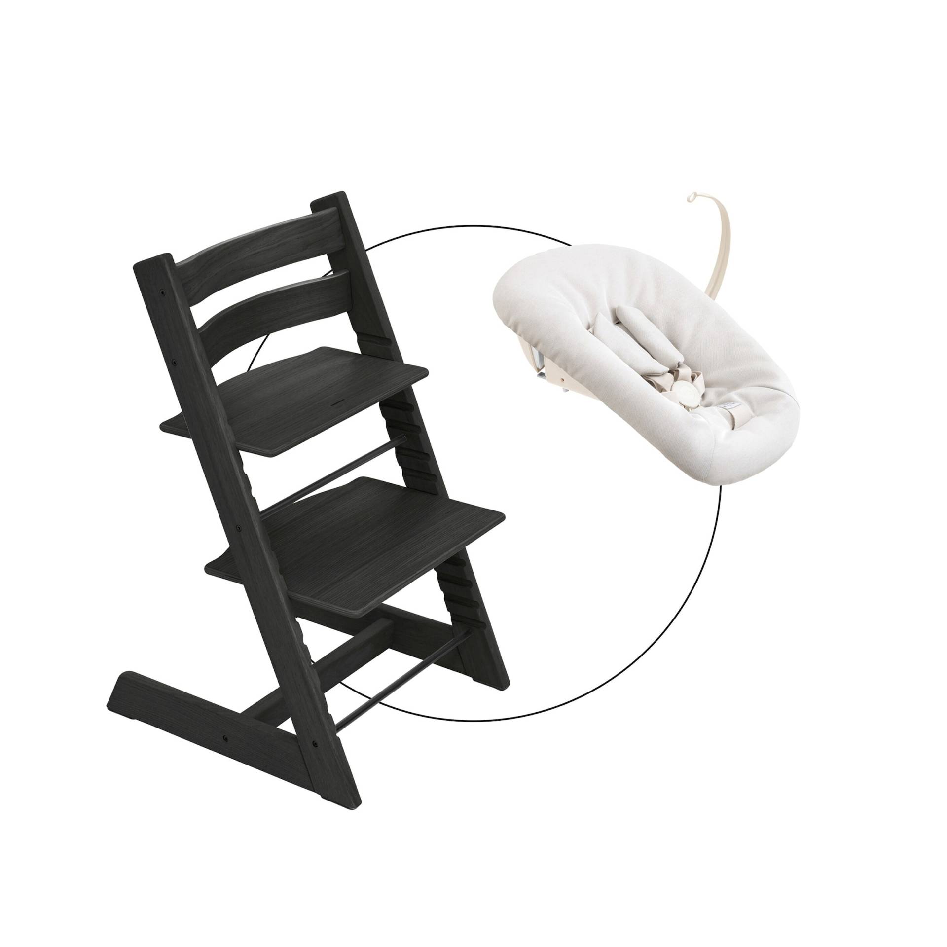 Stokke® Tripp Trapp® Bundle Treppenhochstuhl Eiche inklusive Newbornset Vanilla White von Stokke