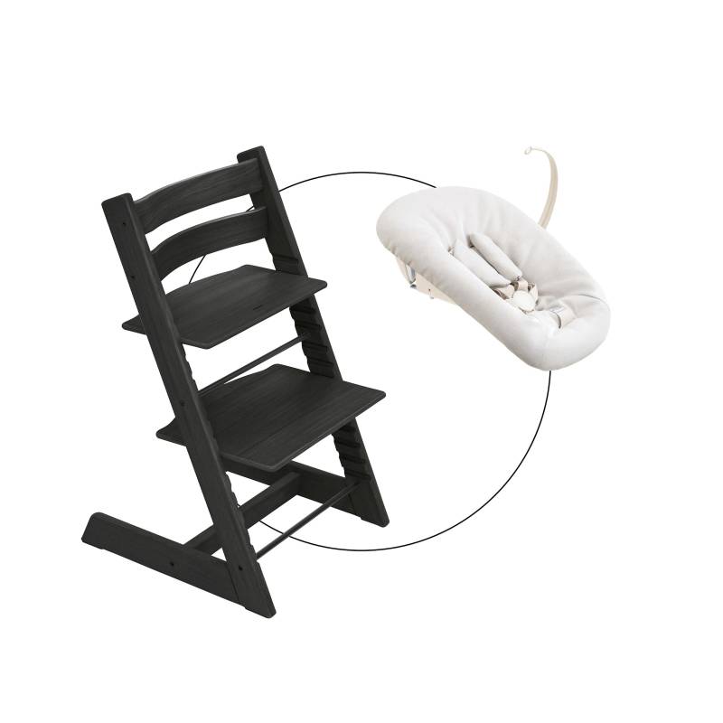 Stokke® Tripp Trapp® Bundle Treppenhochstuhl Eiche inklusive Newbornset Vanilla White von Stokke