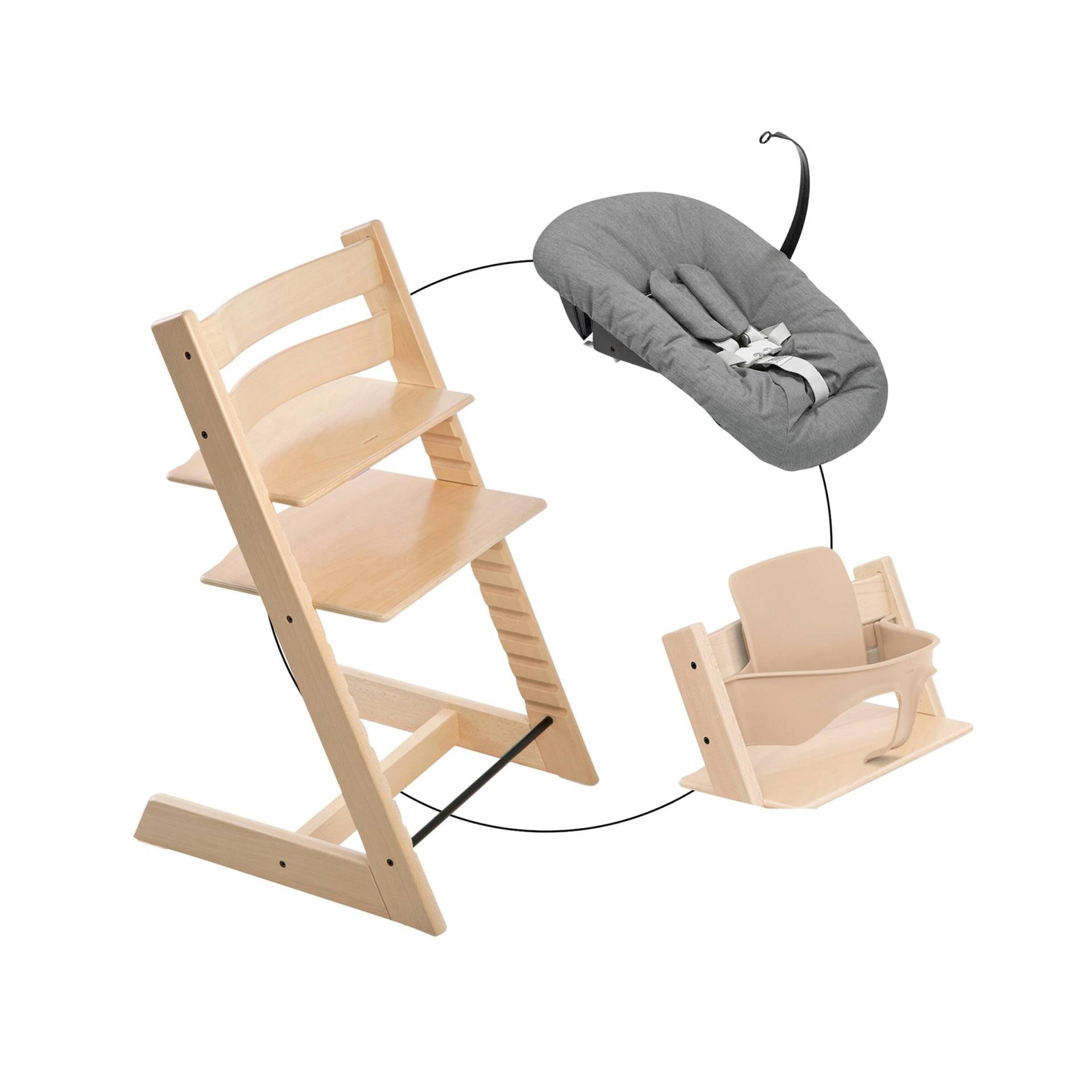 Stokke® Tripp Trapp® Bundle Treppenhochstuhl inkl. Newbornset Deep Grey & Babyset von Stokke