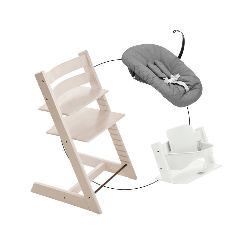 Stokke® Tripp Trapp® Bundle Treppenhochstuhl inkl. Newbornset Deep Grey & Babyset von Stokke