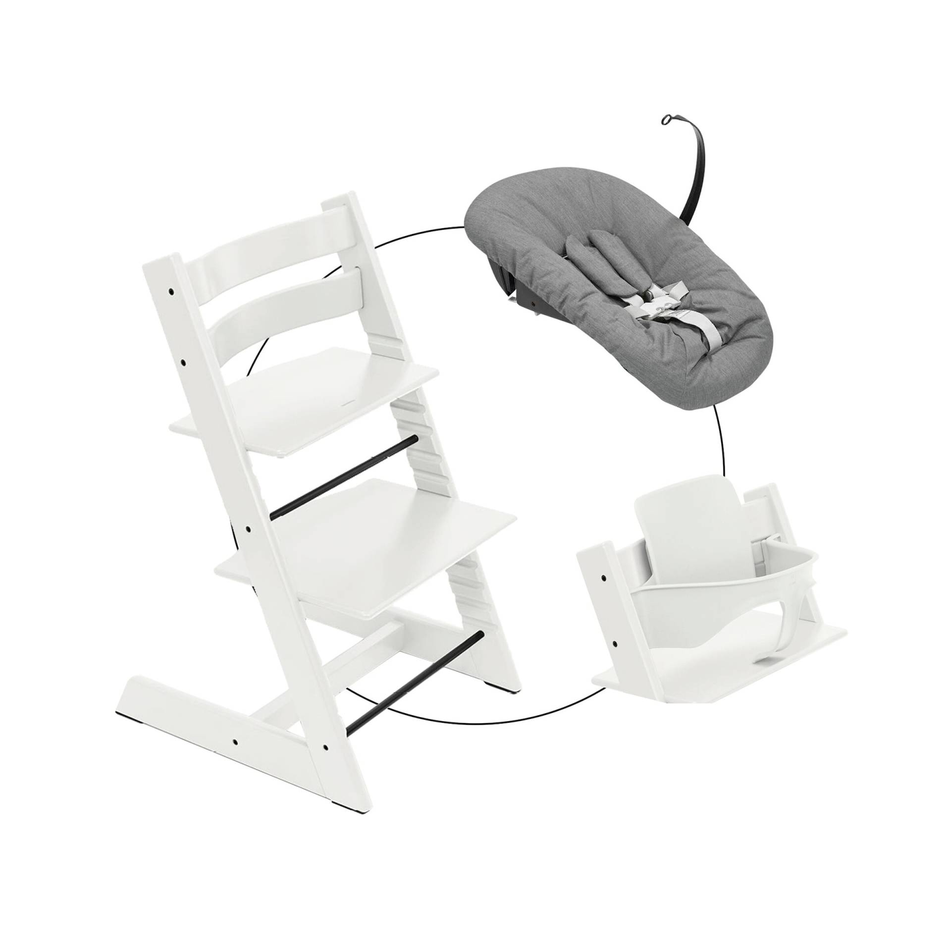 Stokke® Tripp Trapp® Bundle Treppenhochstuhl inkl. Newbornset Deep Grey & Babyset von Stokke