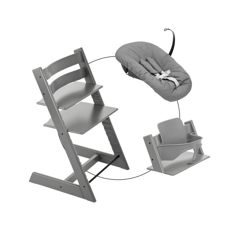 Stokke® Tripp Trapp® Bundle Treppenhochstuhl inkl. Newbornset Deep Grey & Babyset von Stokke