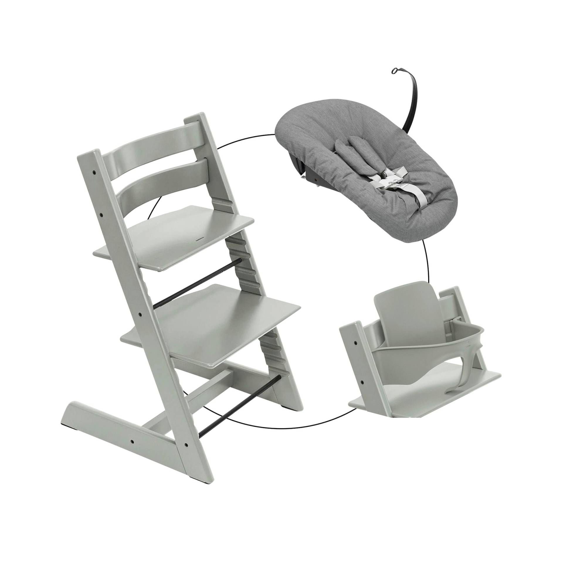 Stokke® Tripp Trapp® Bundle Treppenhochstuhl inkl. Newbornset Deep Grey & Babyset von Stokke