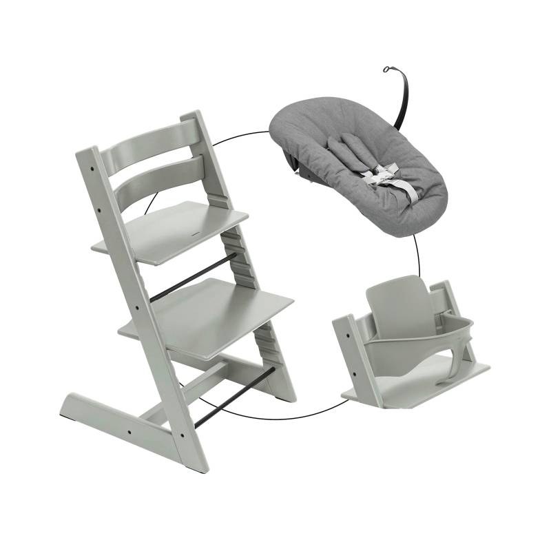 Stokke® Tripp Trapp® Bundle Treppenhochstuhl inkl. Newbornset Deep Grey & Babyset von Stokke