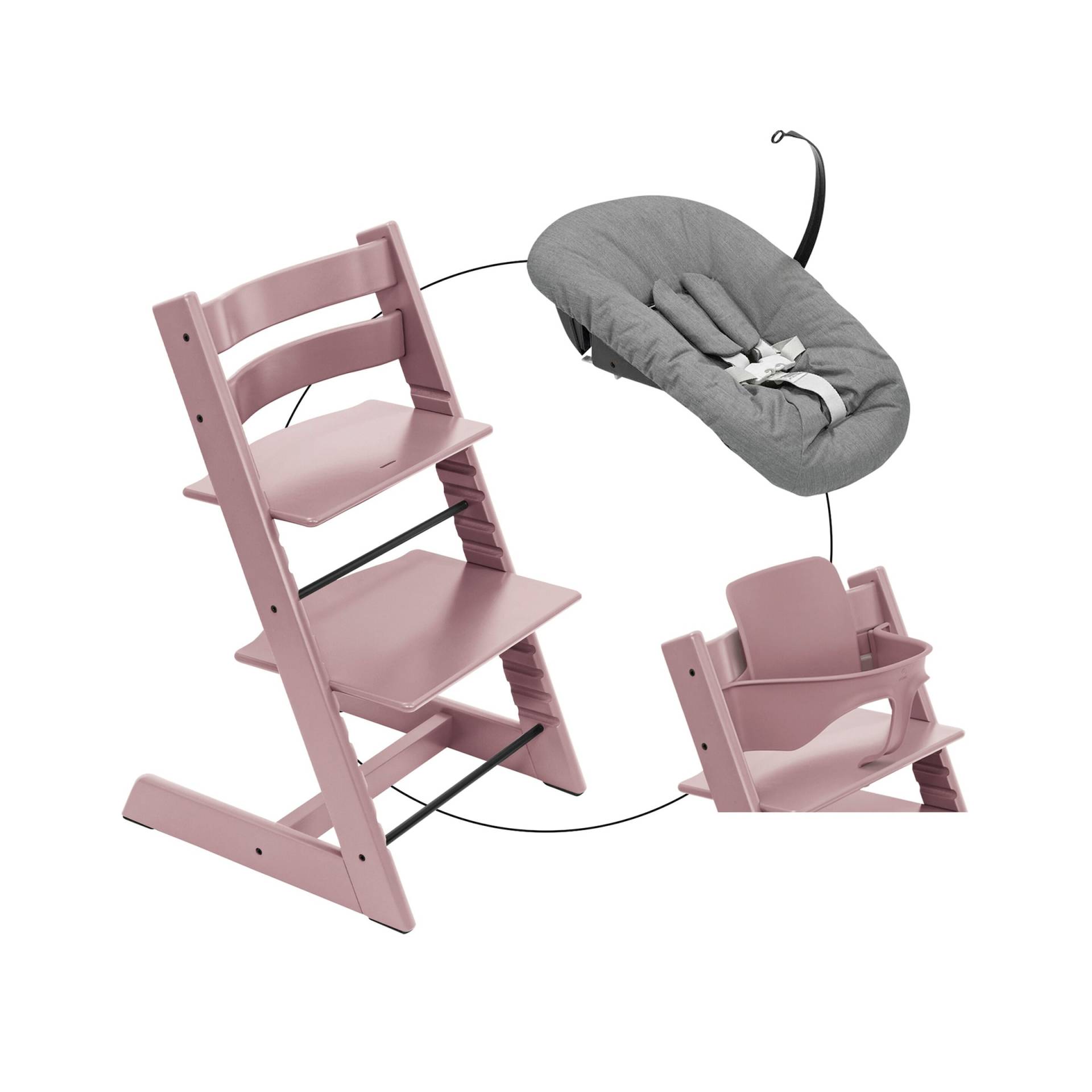 Stokke® Tripp Trapp® Bundle Treppenhochstuhl inkl. Newbornset Deep Grey & Babyset von Stokke
