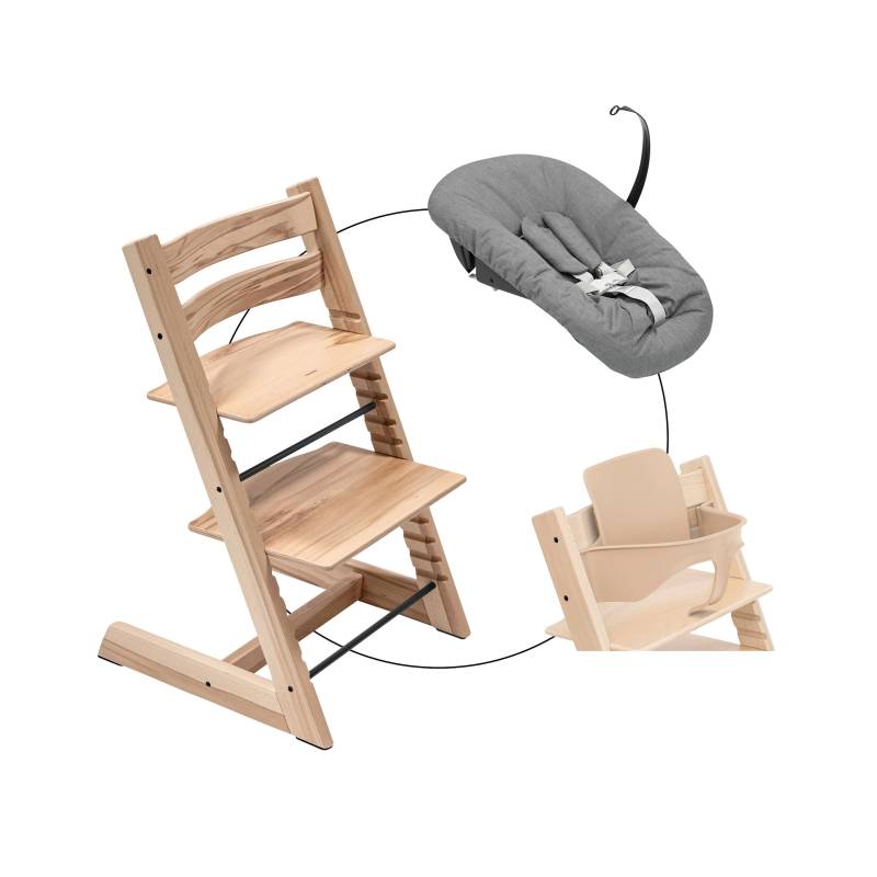 Stokke® Tripp Trapp® Bundle Treppenhochstuhl inkl. Newbornset Deep Grey & Babyset von Stokke