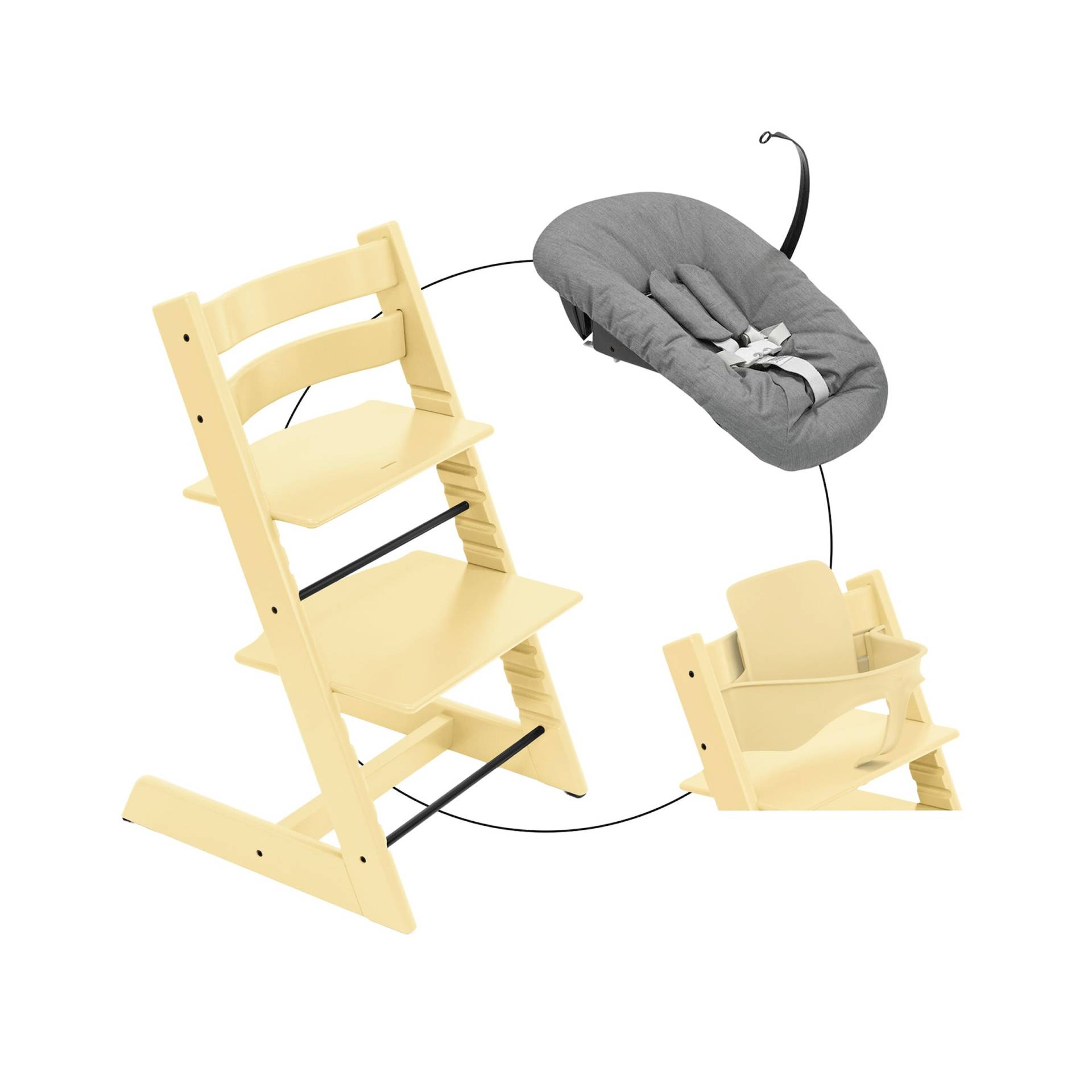Stokke® Tripp Trapp® Bundle Treppenhochstuhl inkl. Newbornset Deep Grey & Babyset von Stokke
