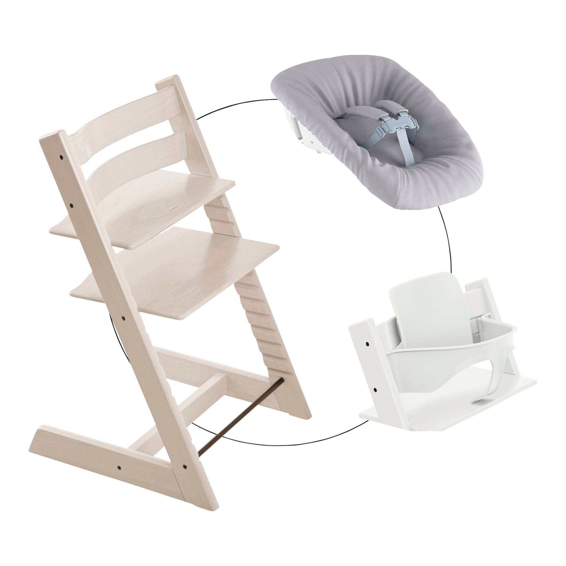 Stokke® Tripp Trapp® Bundle Treppenhochstuhl inkl. Newbornset Light Grey & Babyset von Stokke