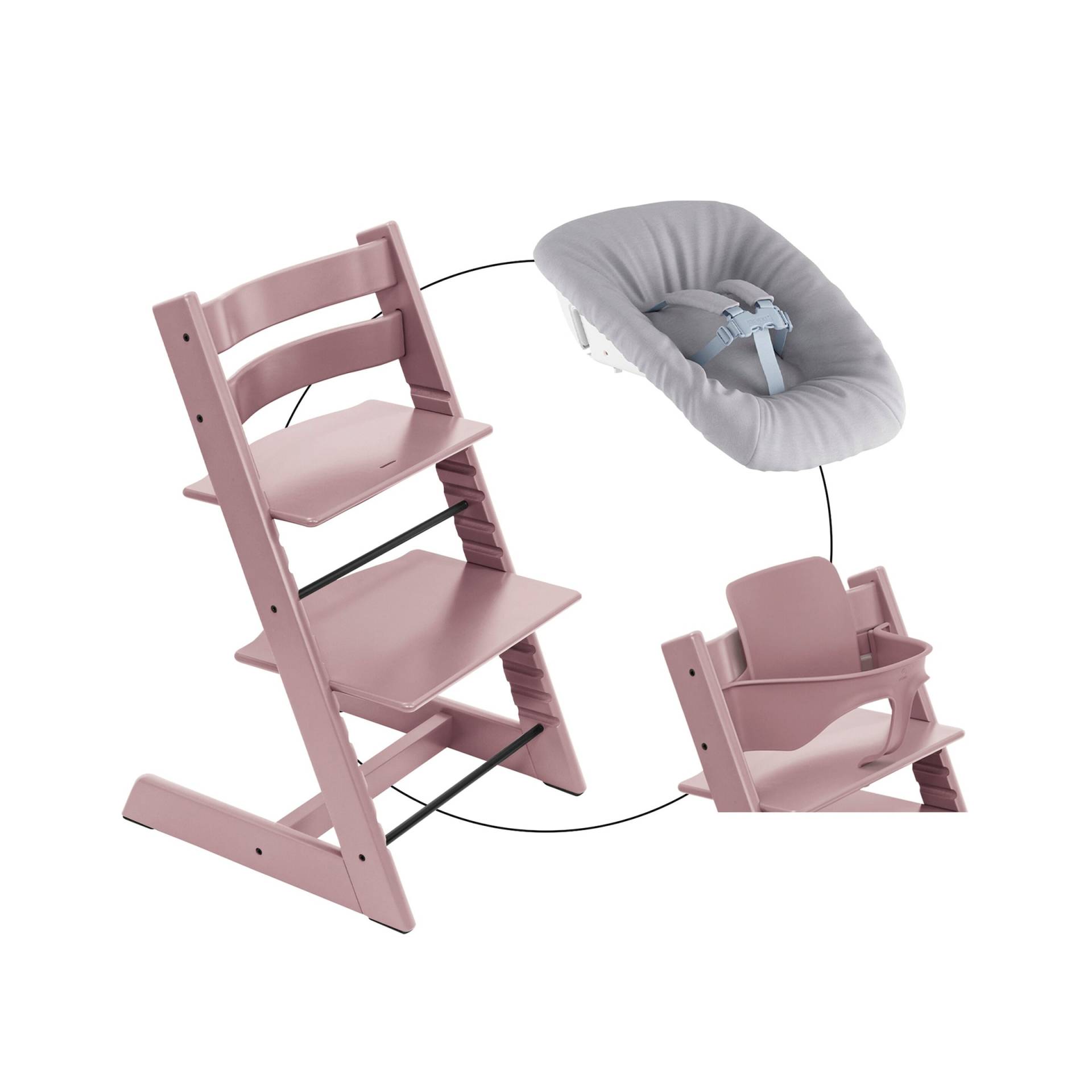Stokke® Tripp Trapp® Bundle Treppenhochstuhl inkl. Newbornset Light Grey & Babyset von Stokke