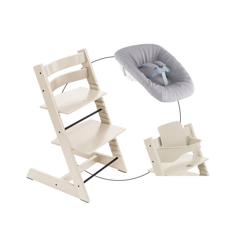 Stokke® Tripp Trapp® Bundle Treppenhochstuhl inkl. Newbornset Light Grey & Babyset von Stokke