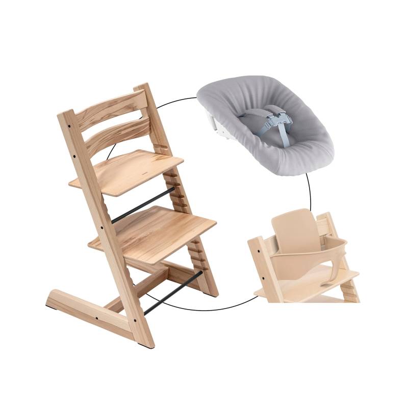 Stokke® Tripp Trapp® Bundle Treppenhochstuhl inkl. Newbornset Light Grey & Babyset von Stokke