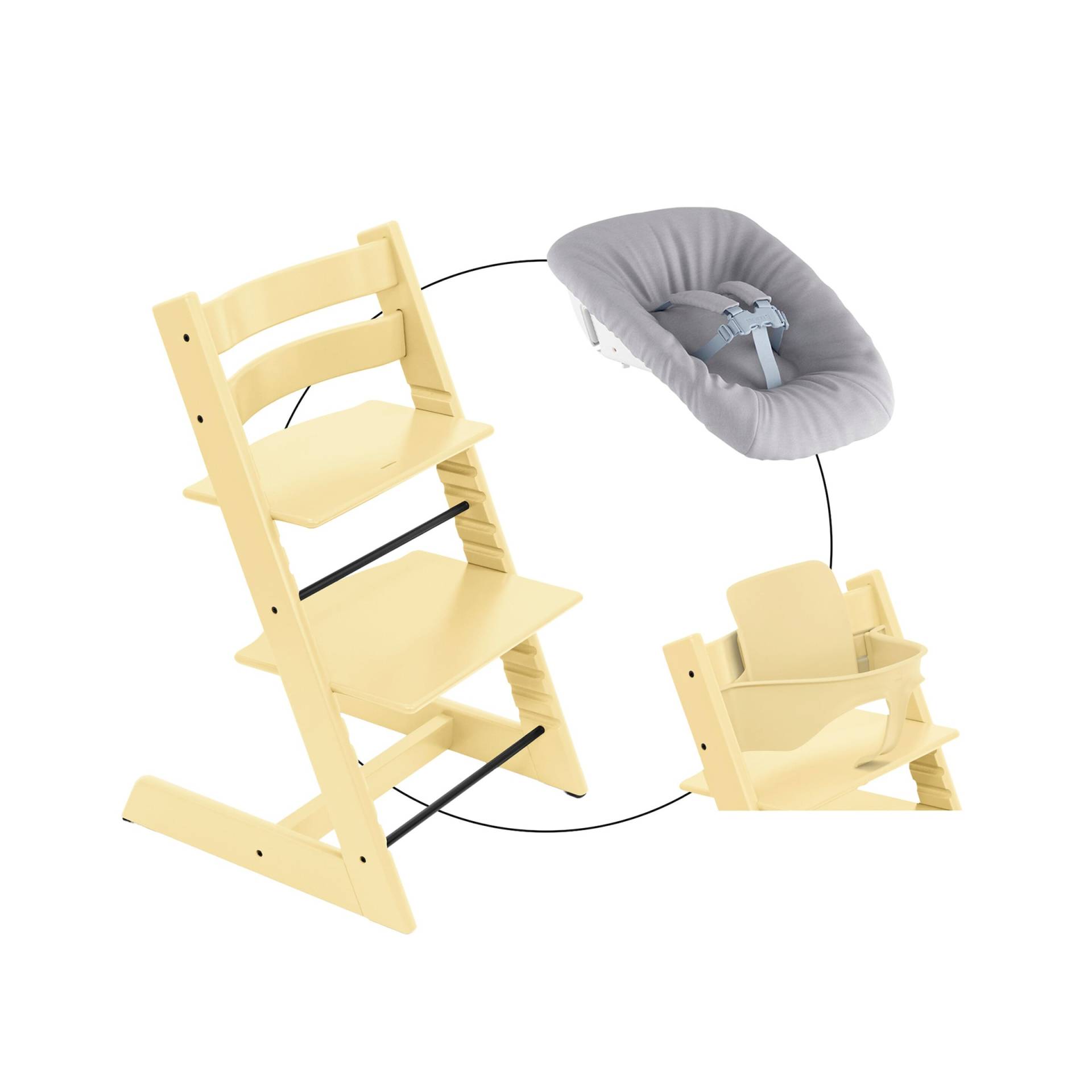 Stokke® Tripp Trapp® Bundle Treppenhochstuhl inkl. Newbornset Light Grey & Babyset von Stokke