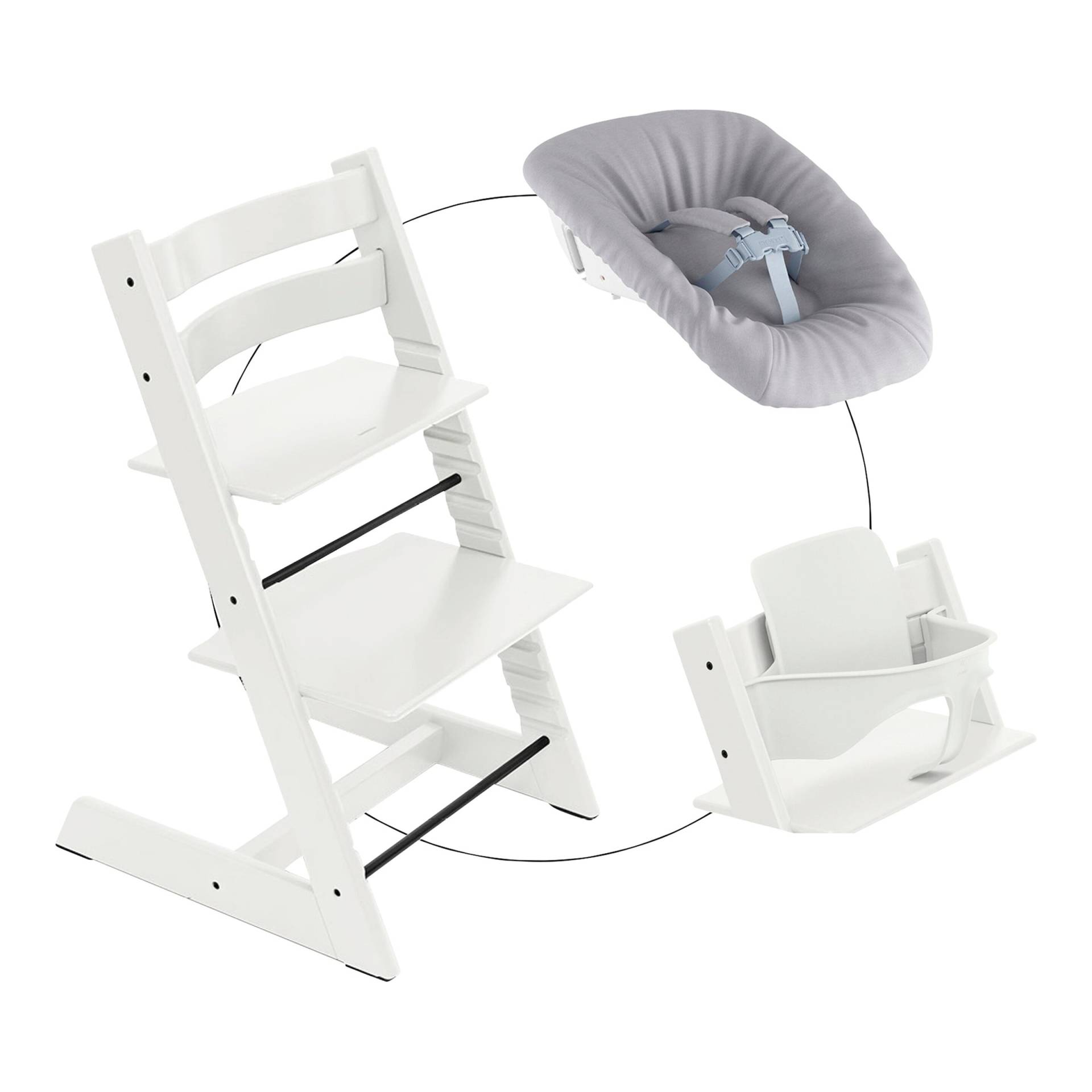 Stokke® Tripp Trapp® Bundle Treppenhochstuhl inkl. Newbornset Light Grey & Babyset von Stokke