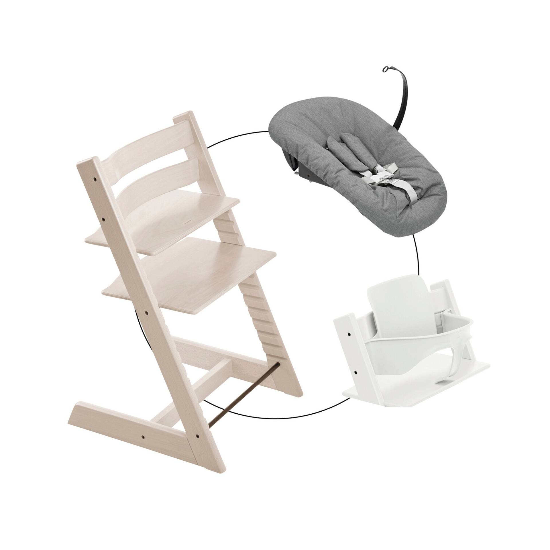 Stokke® Tripp Trapp® Bundle Treppenhochstuhl inkl. Newbornset deep grey & Babyset von Stokke