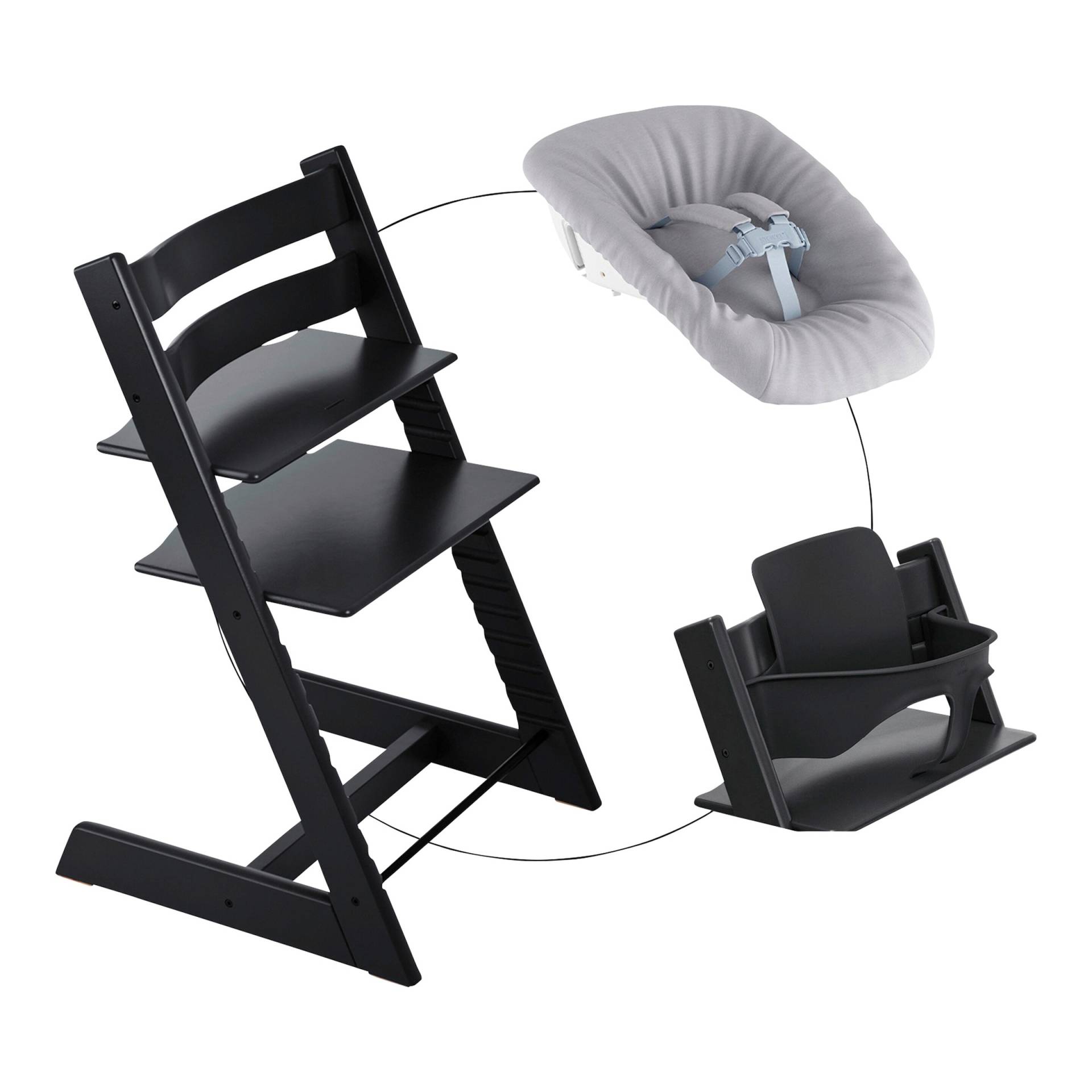 Stokke® Tripp Trapp® Bundle Treppenhochstuhl inkl. Newbornset light grey & Babyset von Stokke