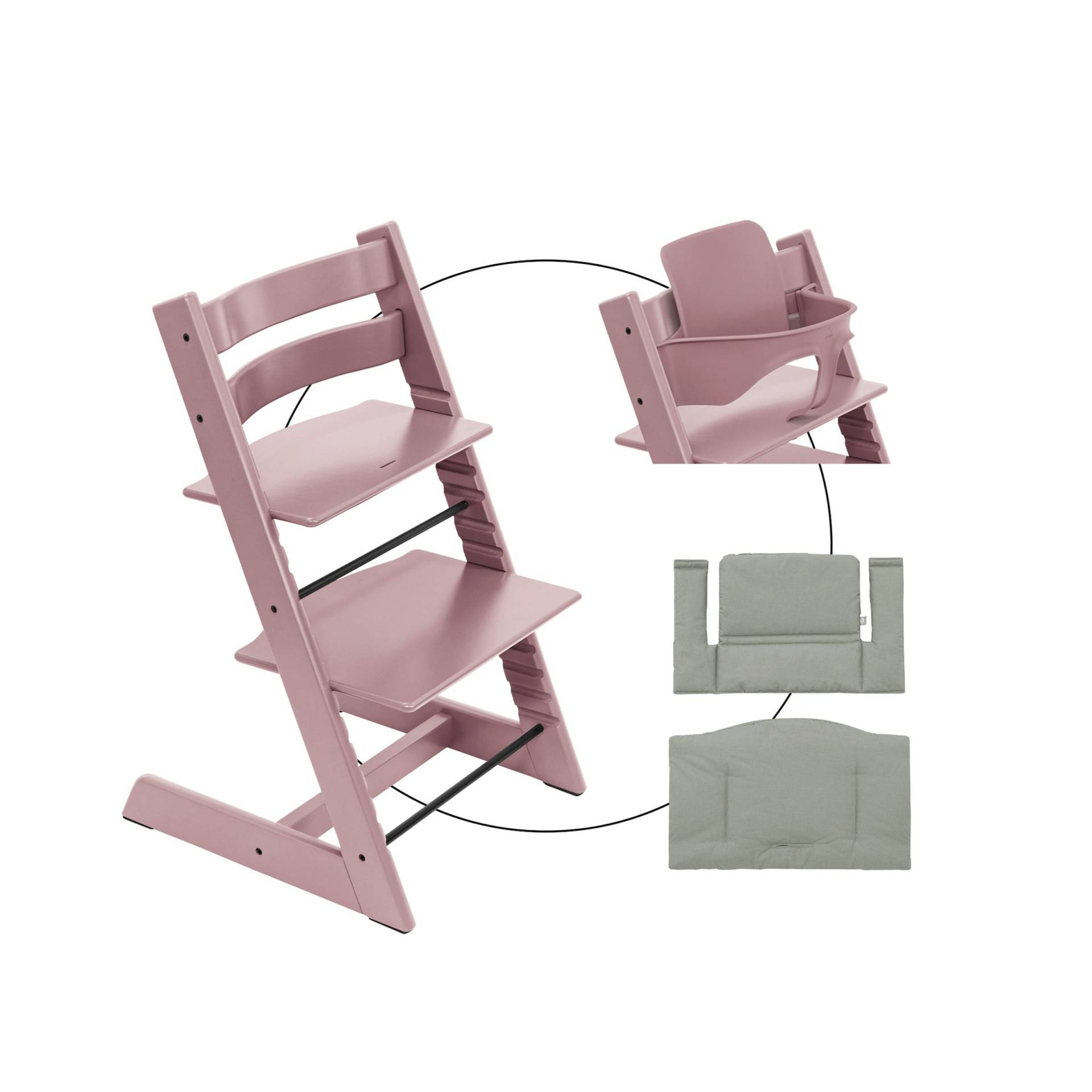 Stokke® Tripp Trapp® Bundle Treppenhochstuhl inkl. Sitzkissen Classic Glacier Green und Babyset von Stokke