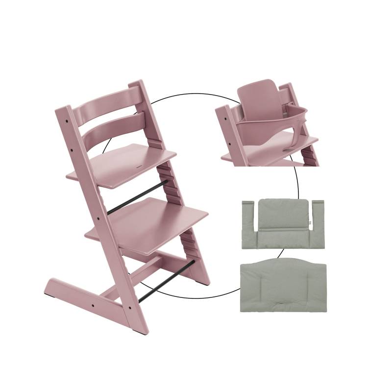 Stokke® Tripp Trapp® Bundle Treppenhochstuhl inkl. Sitzkissen Classic Glacier Green und Babyset von Stokke