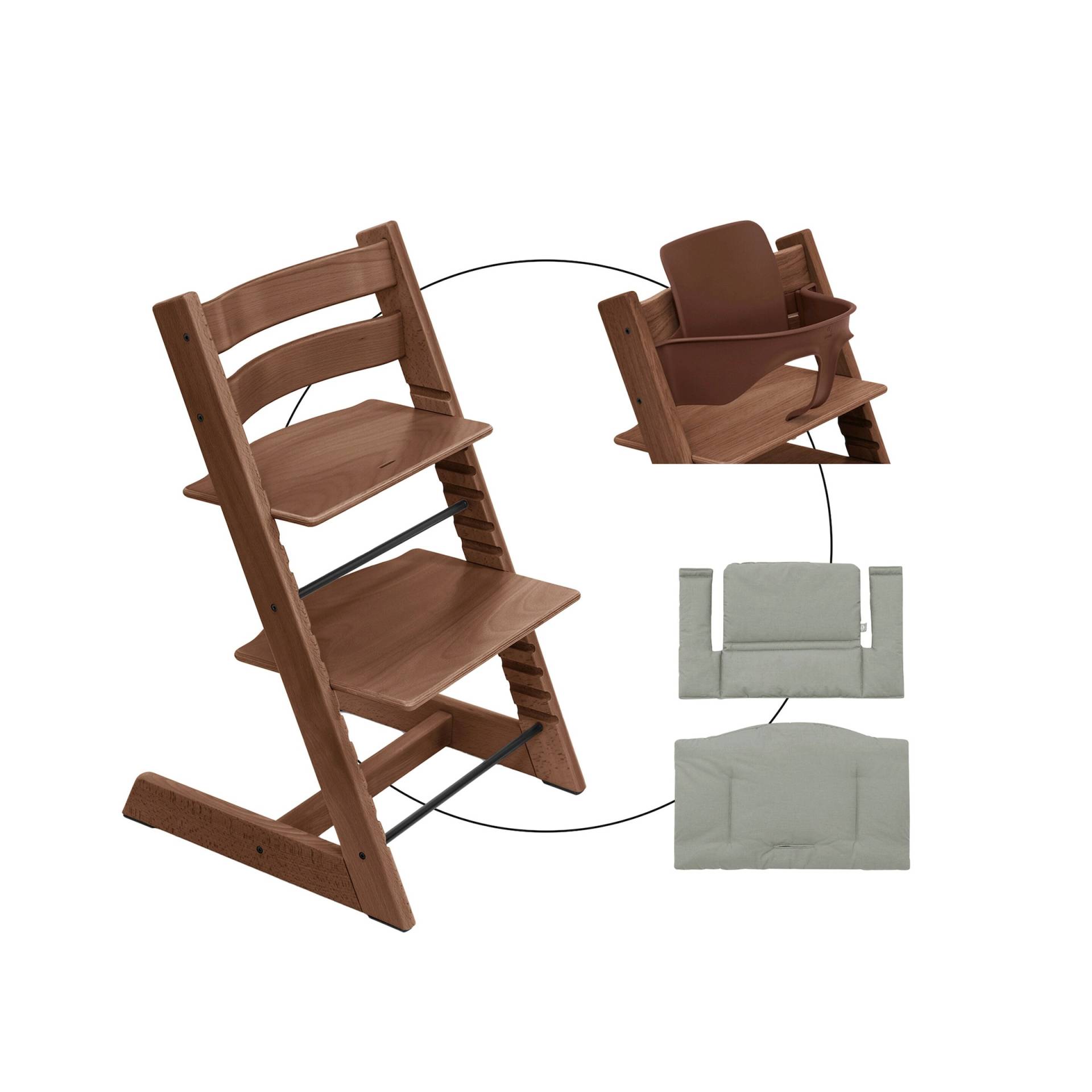 Stokke® Tripp Trapp® Bundle Treppenhochstuhl inkl. Sitzkissen Classic Glacier Green und Babyset von Stokke