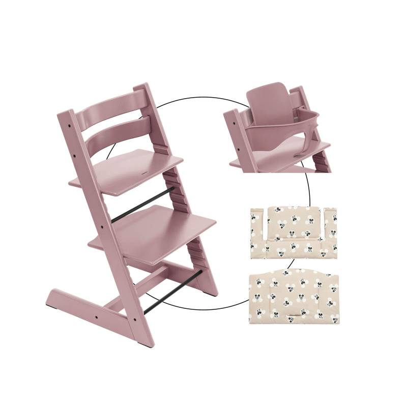 Stokke® Tripp Trapp® Bundle Treppenhochstuhl inkl. Sitzkissen Classic Mickey Signature und Babyset von Stokke