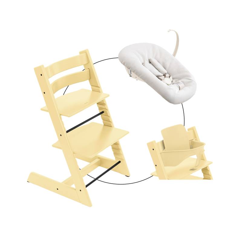Stokke® Tripp Trapp® Bundle Treppenhochstuhl inklusive Newbornset Vanilla White & Babyset von Stokke