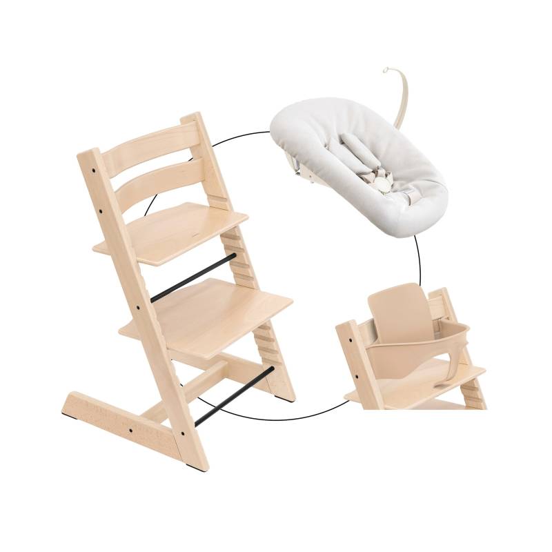 Stokke® Tripp Trapp® Bundle Treppenhochstuhl inklusive Newbornset Vanilla White & Babyset von Stokke