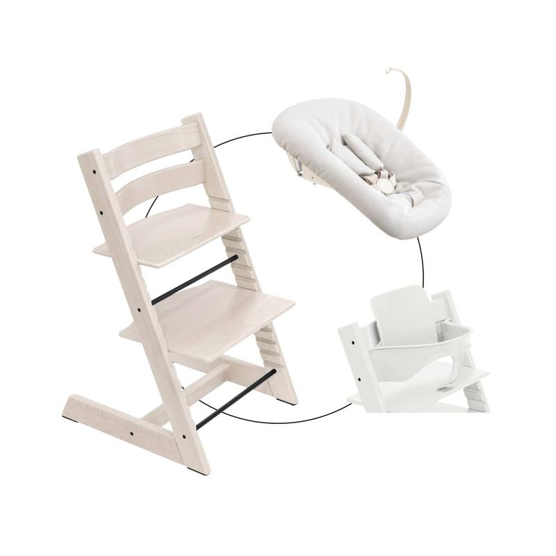 Stokke® Tripp Trapp® Bundle Treppenhochstuhl inklusive Newbornset Vanilla White & Babyset von Stokke