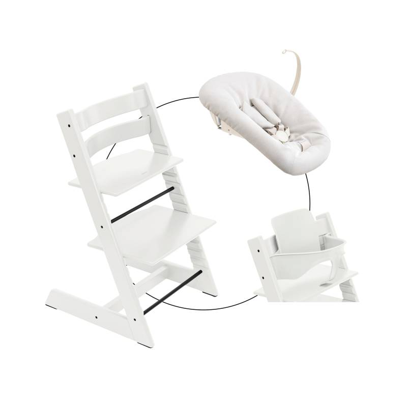 Stokke® Tripp Trapp® Bundle Treppenhochstuhl inklusive Newbornset Vanilla White & Babyset von Stokke