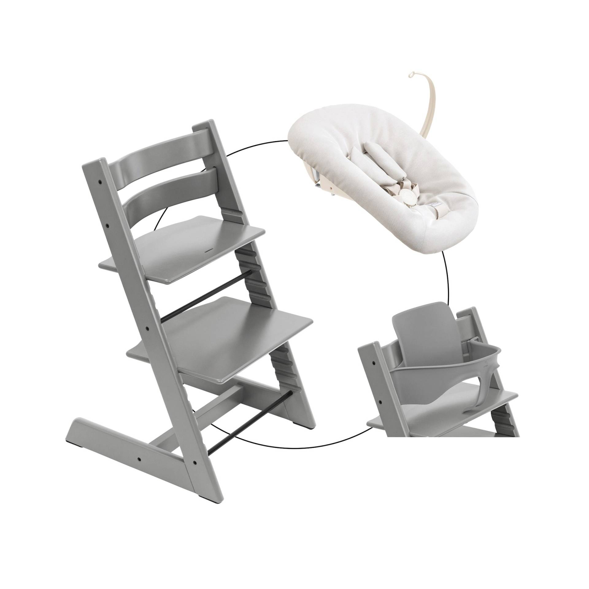 Stokke® Tripp Trapp® Bundle Treppenhochstuhl inklusive Newbornset Vanilla White & Babyset von Stokke